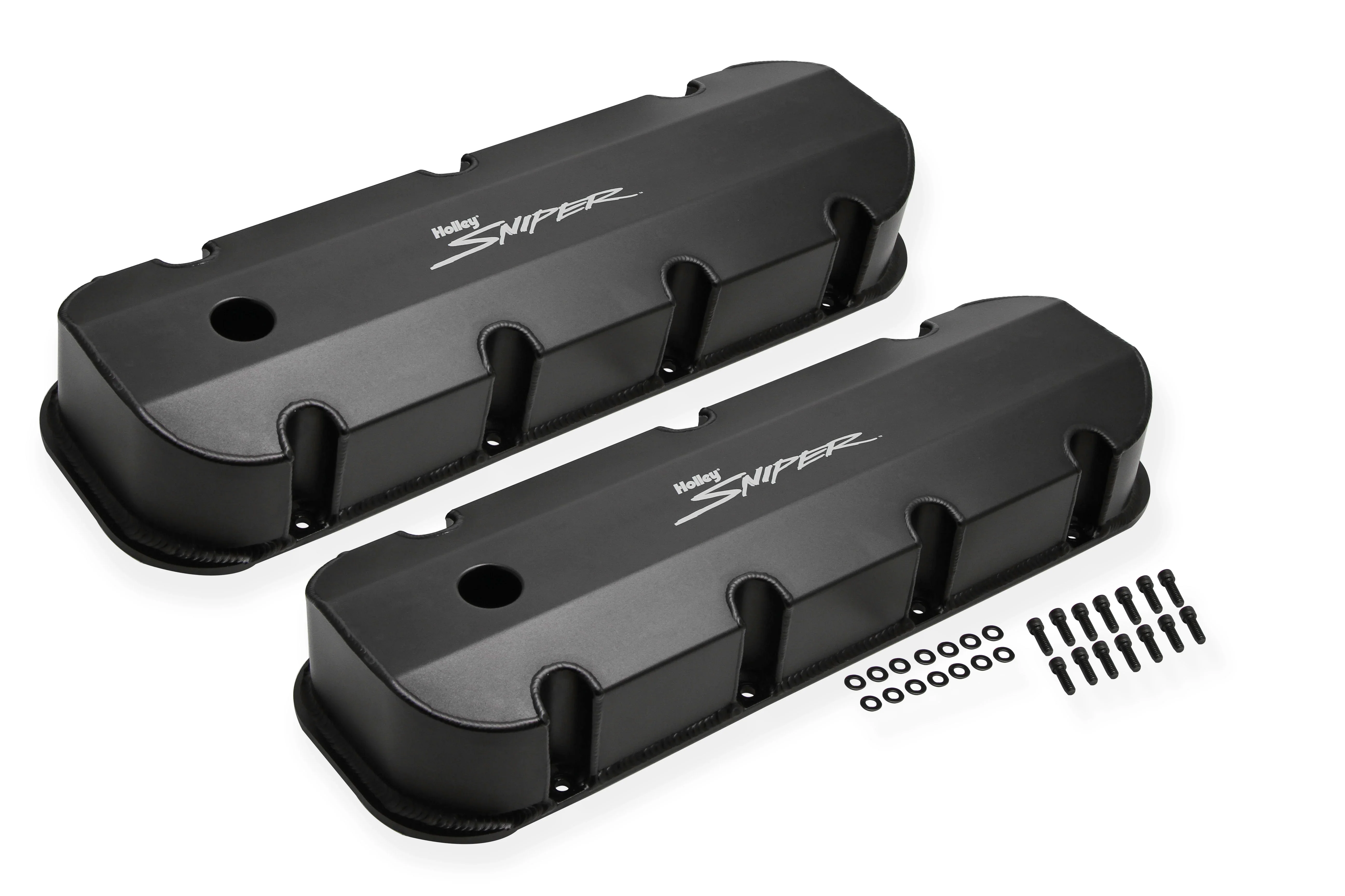 Holley 890004B Sniper Fabricated Valve Covers  BBC Tall