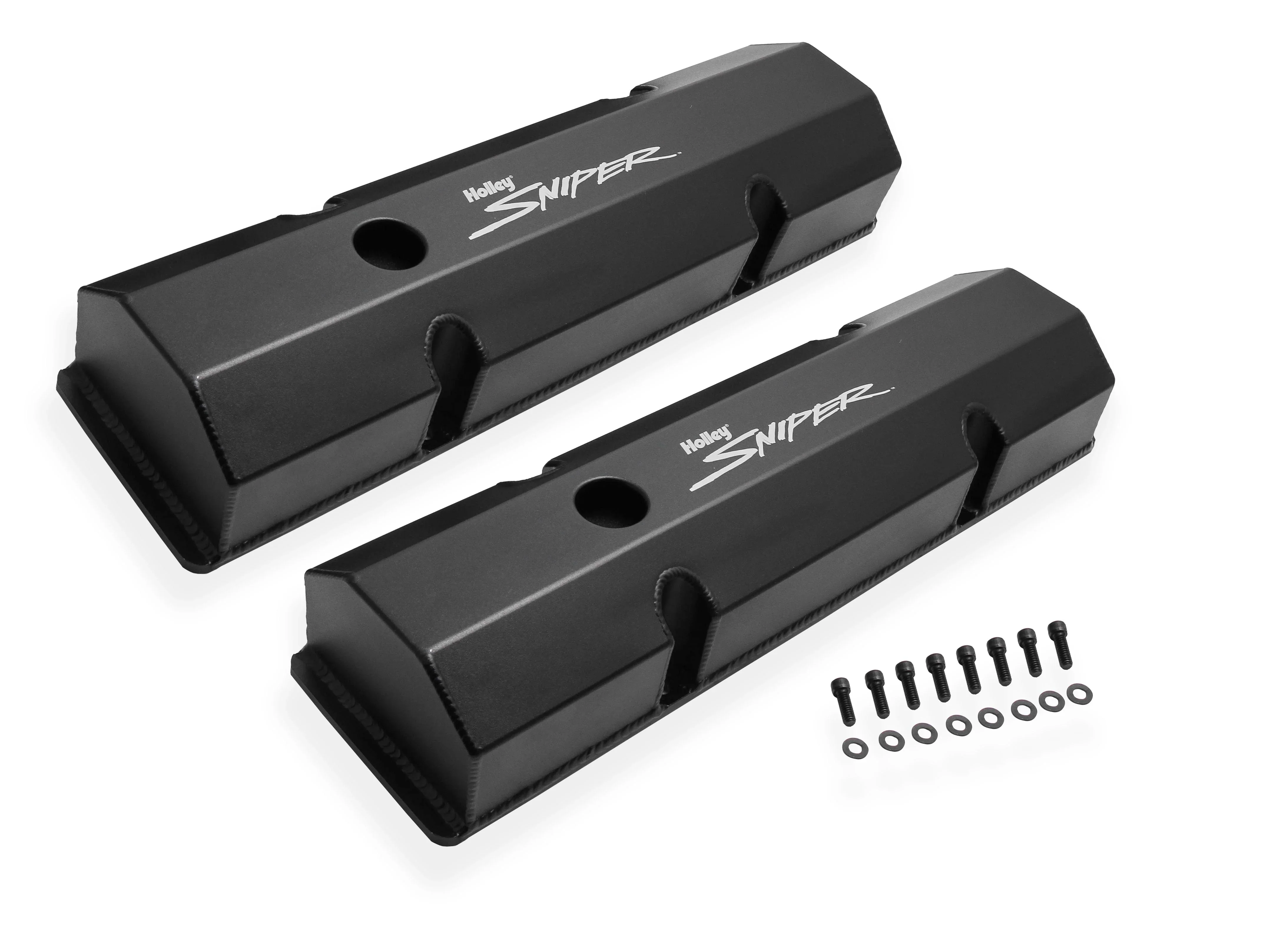 Holley 890010B Sniper Fabricated Valve Covers  SBC Tall
