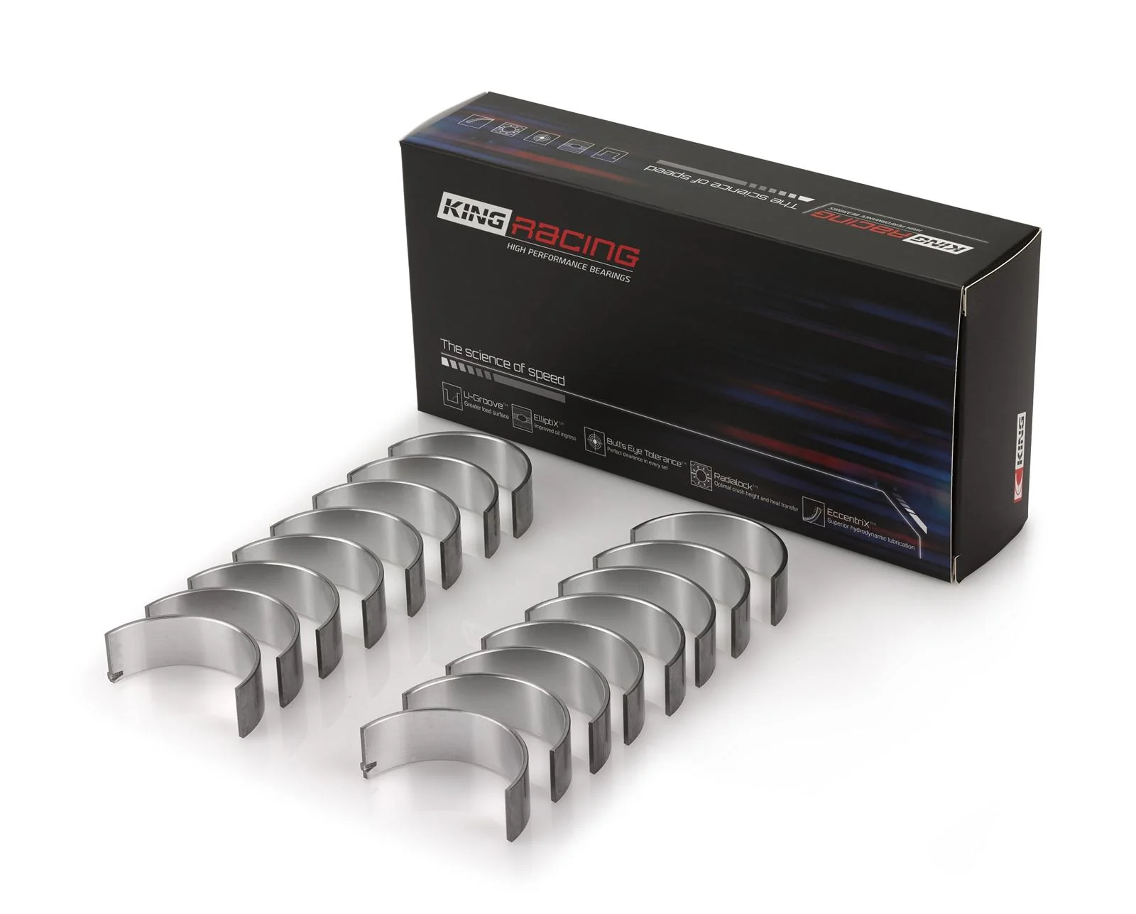 King Bearings CR808XPNDC Connecting Rod Bearing Set, Bbc 369-502 Gen Iv, V, Vi