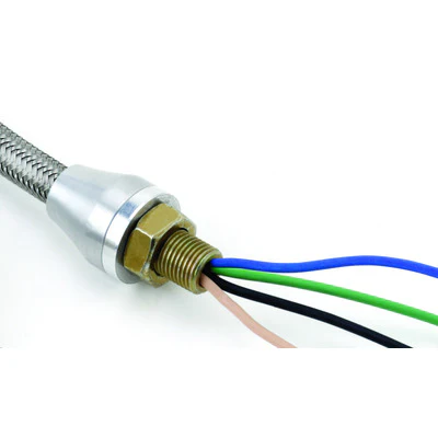 Lokar HL-1900 
Headlight Wiring Covers, Anchor-Tight, Cut to Fit, 14 in Long, 4 Wires, Braided Stainless Housing, Natural, Pair