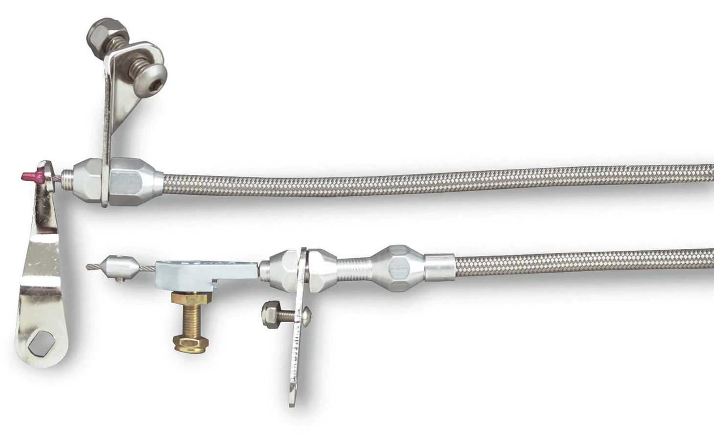 Lokar KD-20C6HT Kickdown Cable, Hi-Tech, Adj Length, C6, Adj Length, Braided Stainless Housing