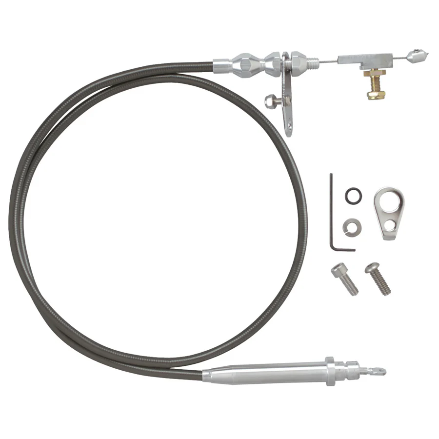 Lokar KD-2350HTBLACK Auto Trans Kickdown Cable, Hi-Tech, Black Vinyl, Gm Th350, Natural Alum Fittings
