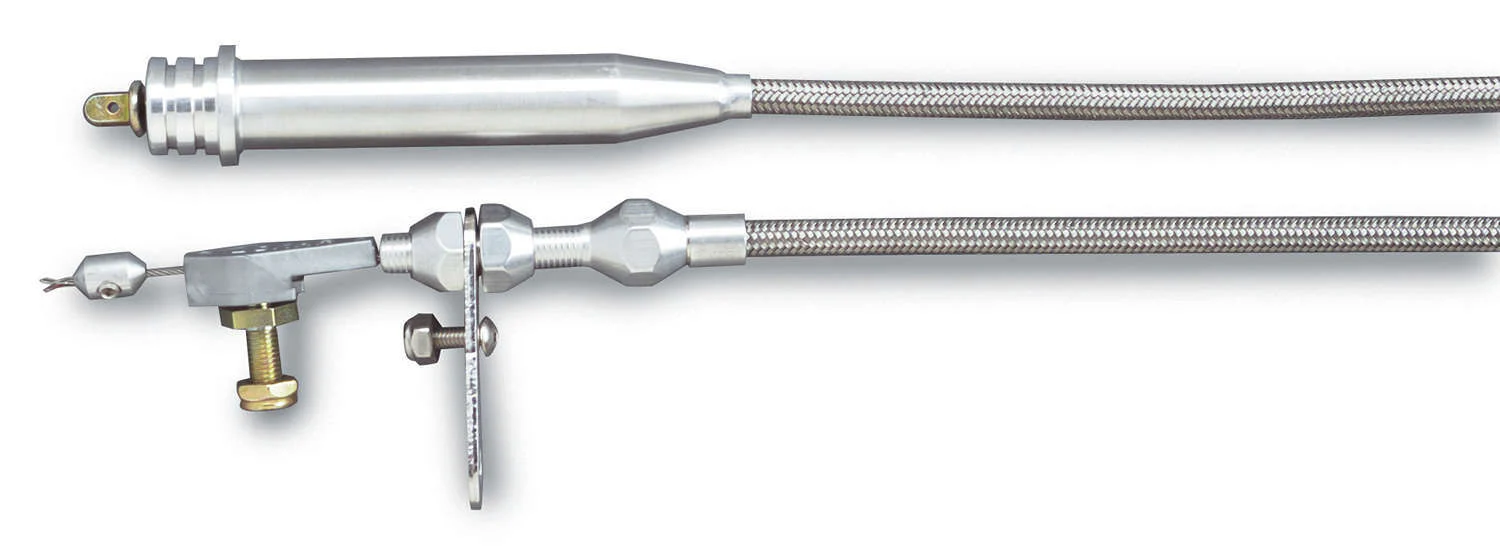 Lokar KD-2700HT Kickdown Cable, Hi-Tech, 700R4, Adj Length, Braided Stainless Housing, Natural