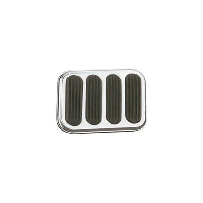 Lokar SG-6017 Pedal Pad, XL, Brake, 3-3/4 in Wide x 2-3/4 in Tall, Rubber Pads, Steel, Chrome, Universal, Each