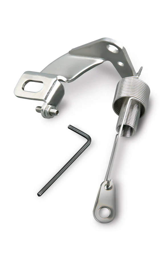 Lokar SRK-4000 Throttle Cable Bracket, Carb Mount, Return Spring, Stainless, Polished, Square