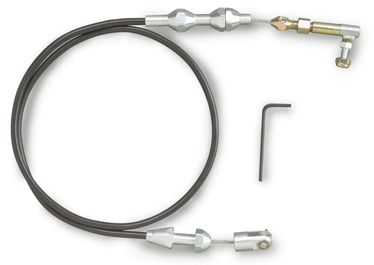 Lokar TC-1000U Throttle Cable, Universal, Hi-Tech, 2 Ft Long, Hardware Inc, Blk Polyurethane
