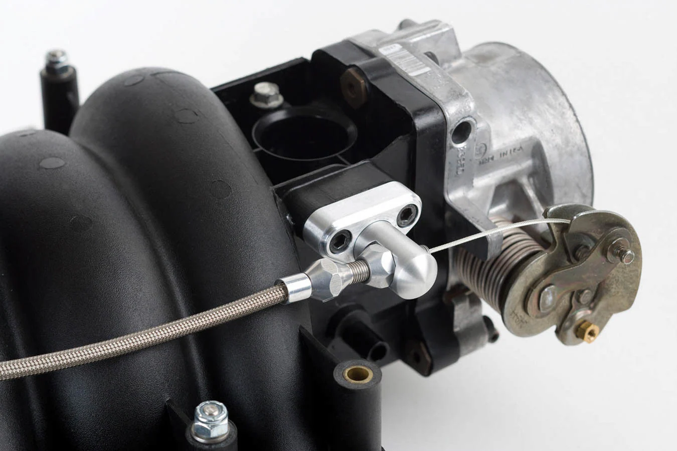 Lokar TCB-40LS1 Throttle Cable Bracket, Manifold Mount, Alum, Gm Ls-Series, Natural, 3"Linkage C