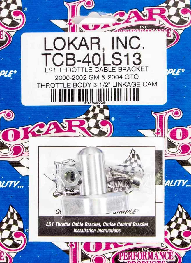 Lokar TCB-40LS13 Ls1 Throttle Cable Bracket 2000-2002 Gm & 2004 Gto Throttle Body 3 1/2 Linkage C