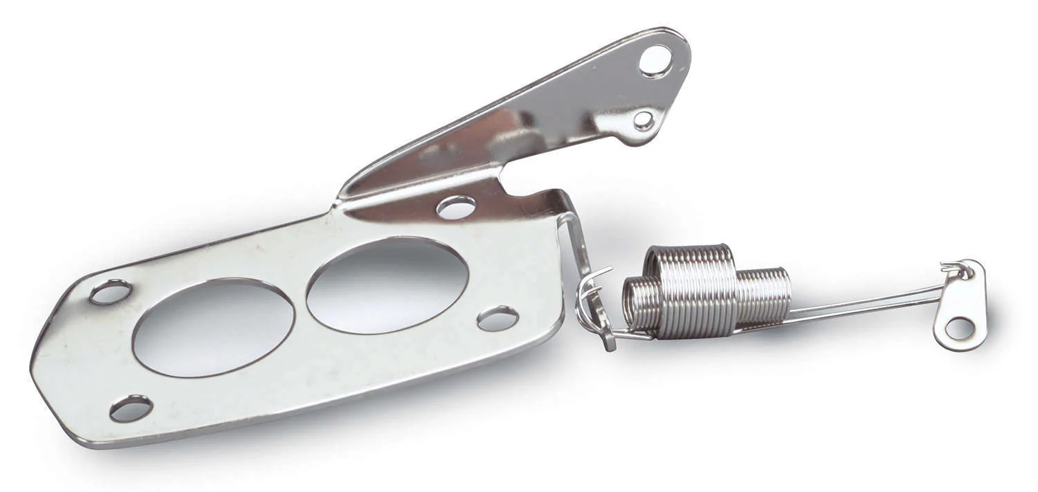 Lokar TRP-4003 Stainless Steel 4 Bolt Rochester Tri-Power Throttle Cable Bracket & Stainless Sp