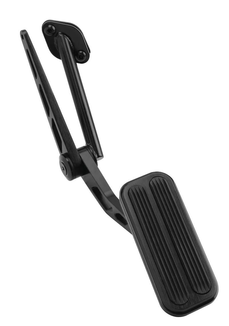 Lokar XBAG-6117 Throttle Pedal, Ford, Billet Alum, Black Anodized, Floor Mount, Rubber Insert