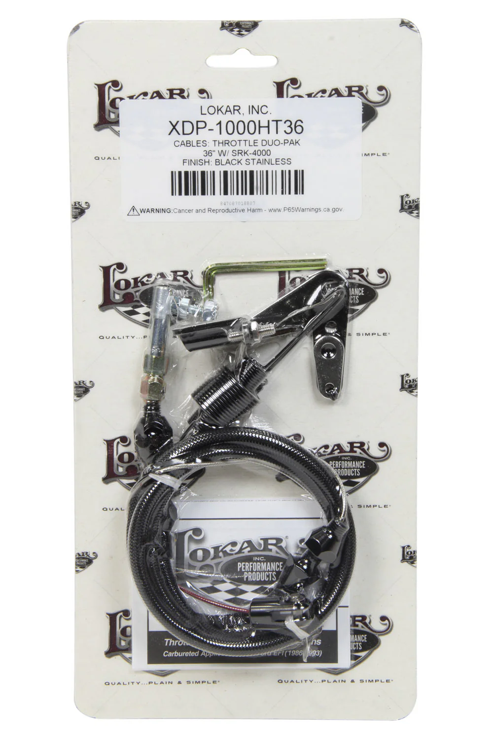 Lokar XDP-1000HT36 36 Duo-Pack Throttle Cable Black Ss Housing W/Xsrk-4000