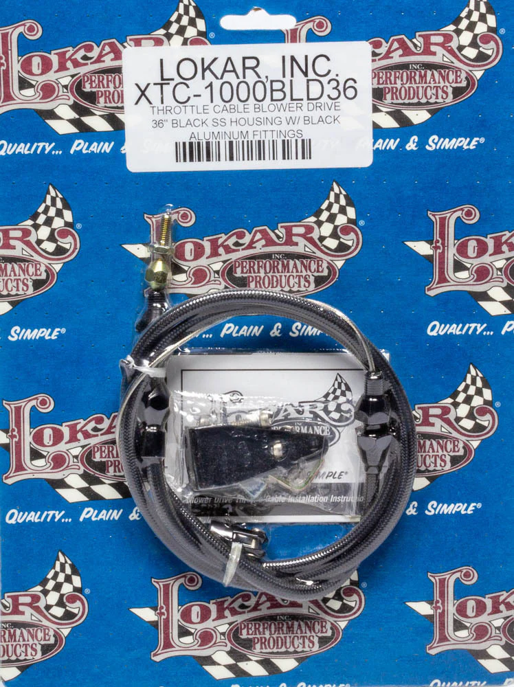 Lokar XTC-1000BLD36 Throttle Cable Blower Drive 36 Black Ss Housing W/Black Aluminum Fittings