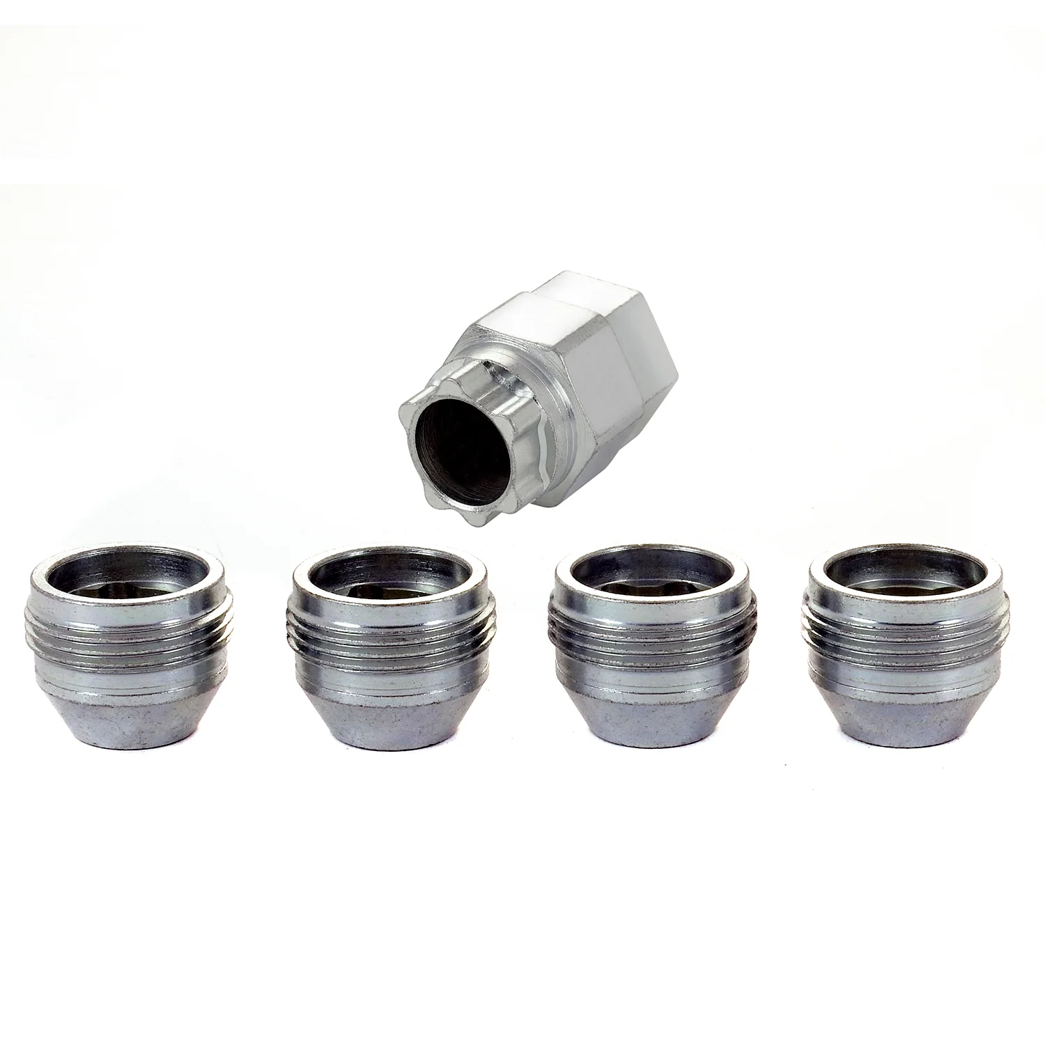 McGard 24012 Cone Seat- Under Hub Cap Wheel Lock Set (M12 x 1.5 Thread Size) – Set of 4 Locks and 1 Key