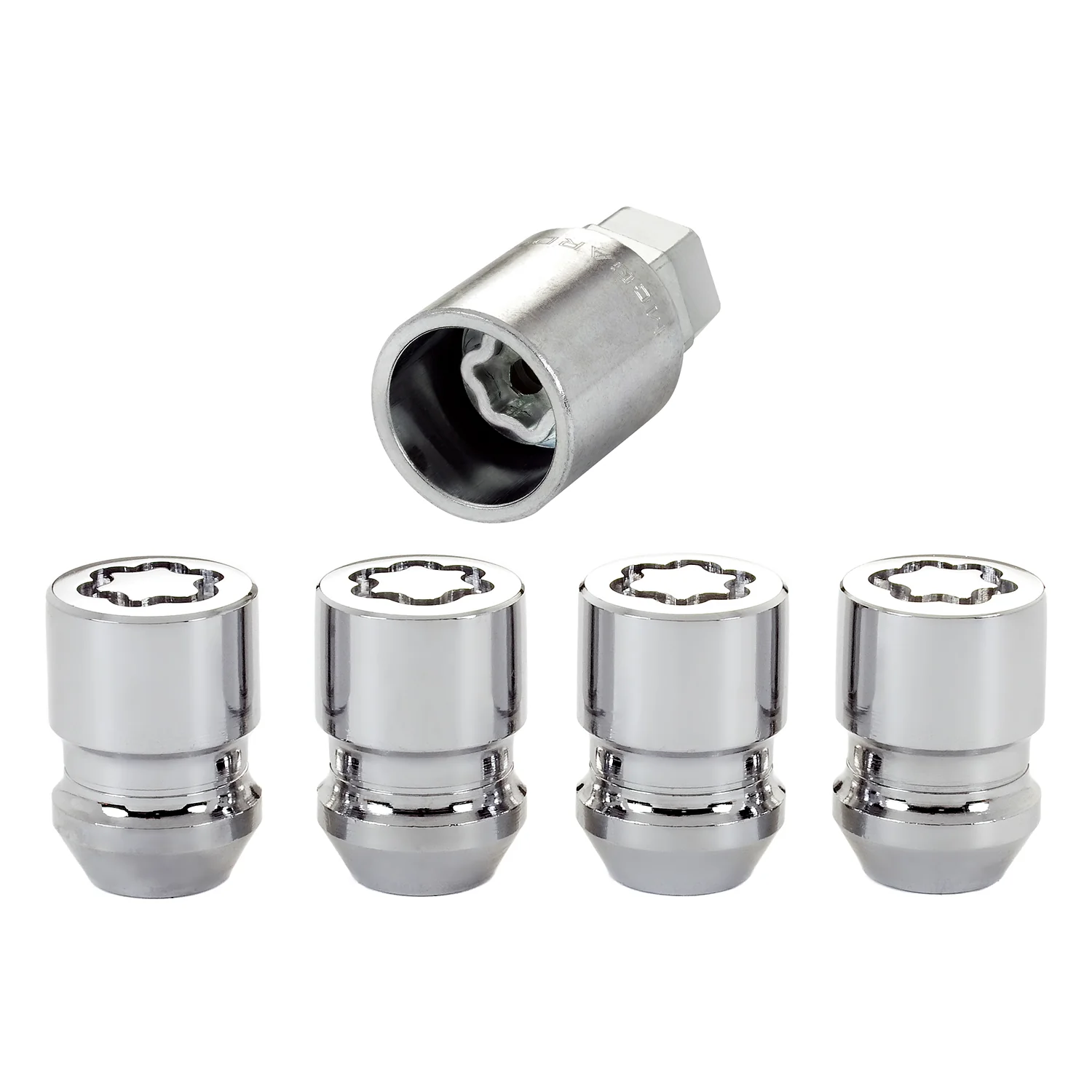 McGard 24154 Chrome Cone Seat Wheel Lock Set (M12 x 1.25 Thread Size) – Set of 4 Locks and 1 Key