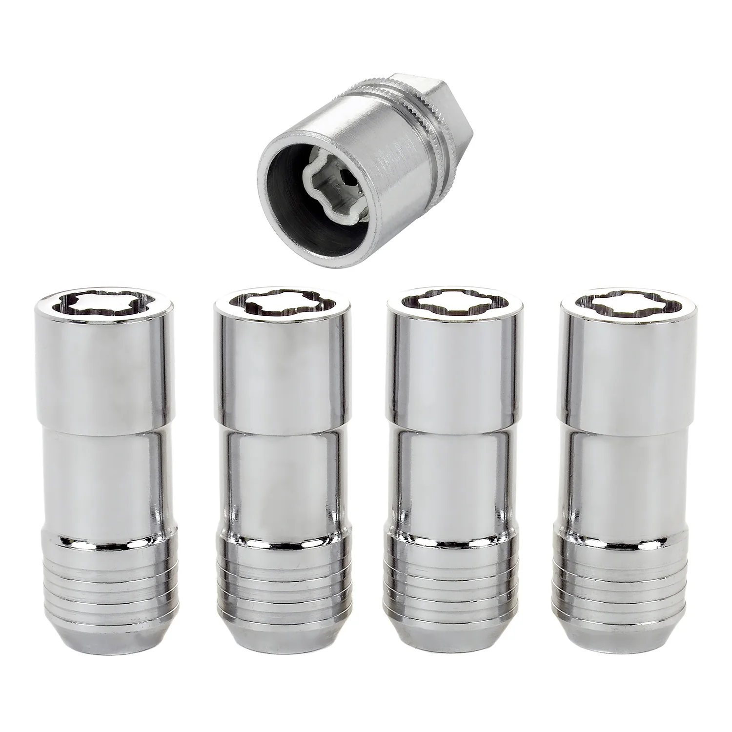 McGard 24205 Chrome Cone Seat Wheel Locks (M14 x 2.0 Thread Size) – Set of 4 Locks and 1 Key