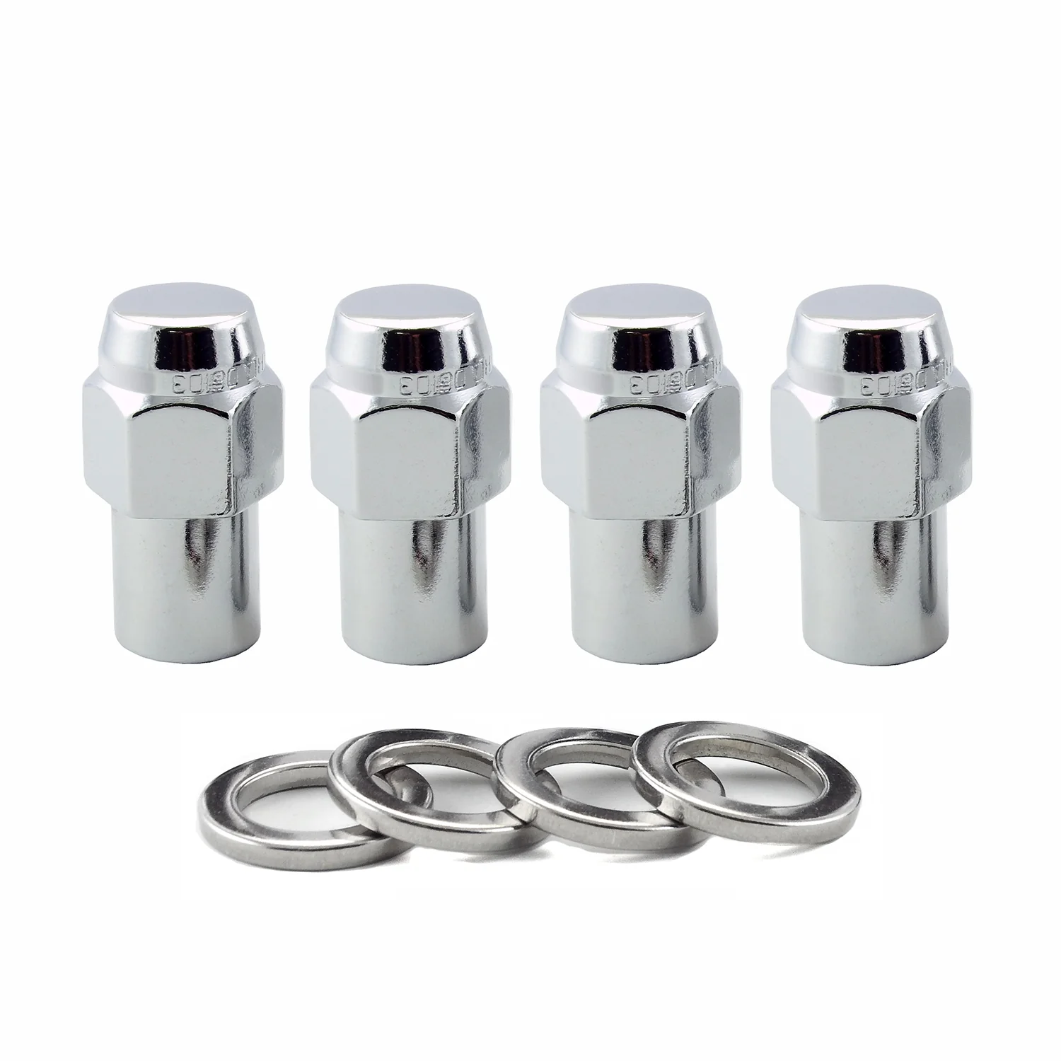 McGard 61001 Chrome Regular .746 Shank Style Lug Nut Set (7/16-20 Thread Size) – Set of 4 Lug Nuts and 4 Washers