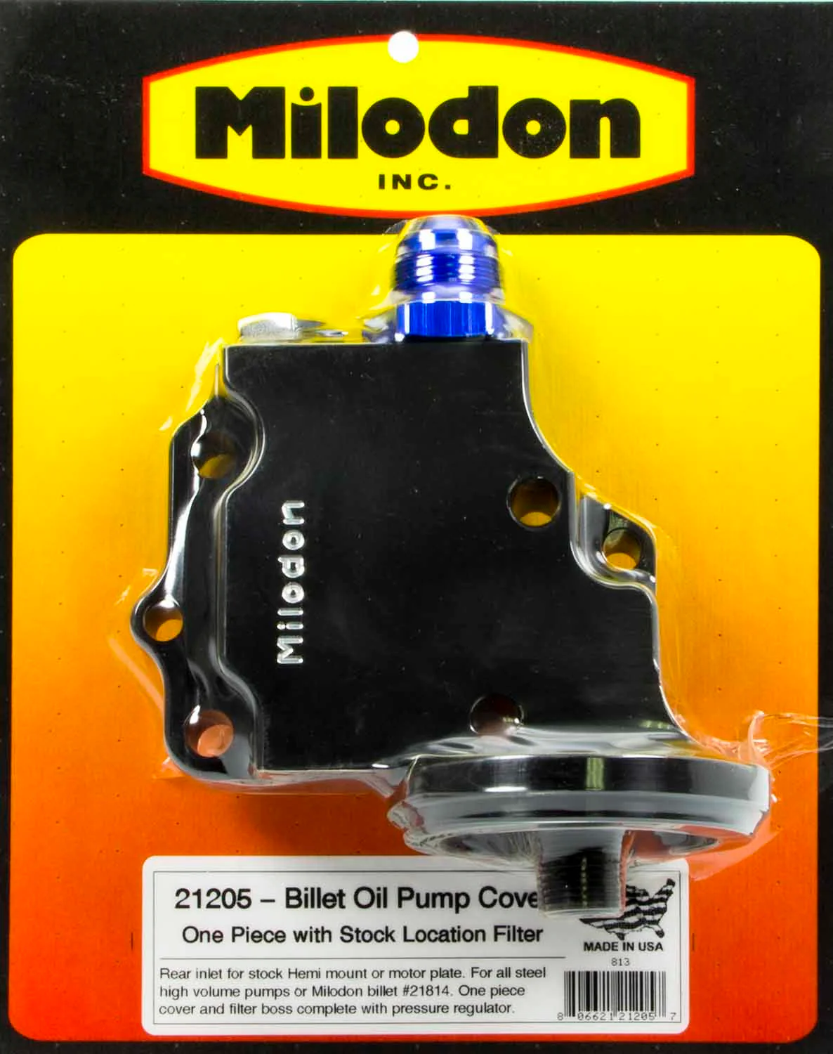 Milodon 21205 Billet Oil Pump Cover & Filter Boss - Hemi