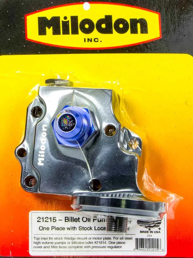Milodon 21215 Billet Oil Pump Cover & Filter Boss - Wedge