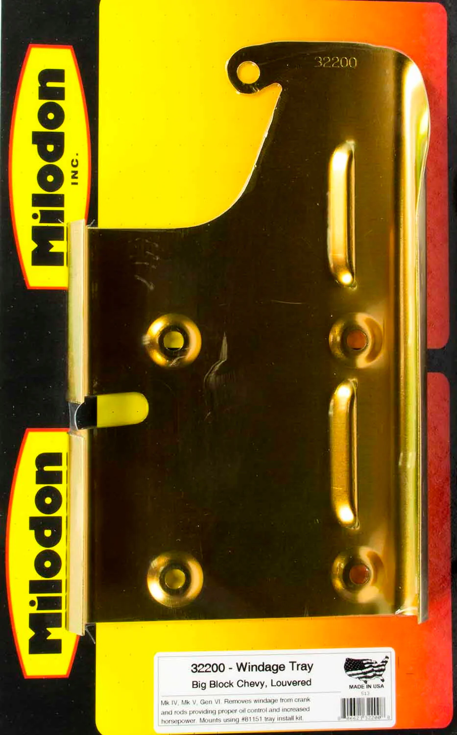 Milodon 32200 Windage Tray Big Block Chevy
