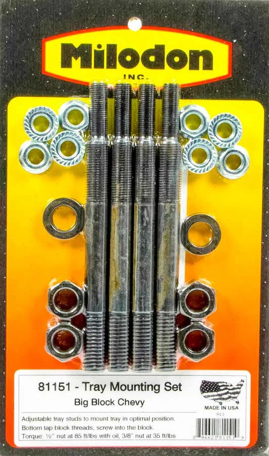 Milodon 81151 Bbc Tray Install Kit