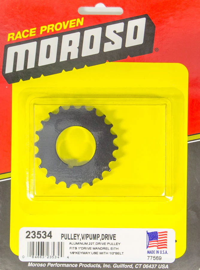 Moroso 23534 Vacuum Pump Drive Pulley 22T- Radius Tooth