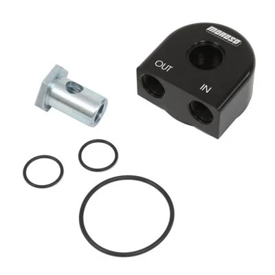 Moroso 23684 Filter Adapter, Remote, 90 Deg 18 Mm 1.5 In. Thread