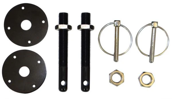Moroso 39005 Hood Pins, Alum, 1/2 In, Black