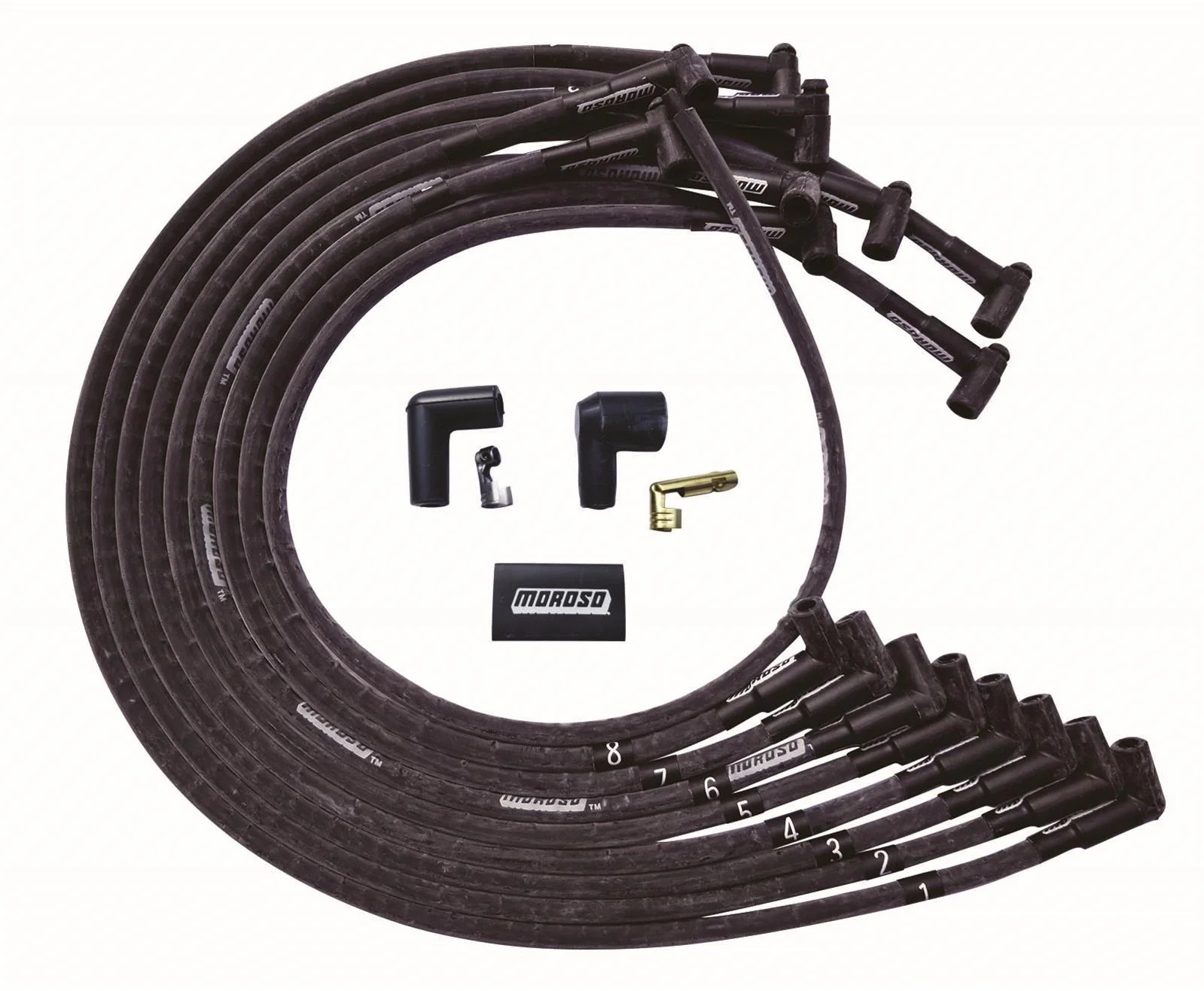 Moroso 51543 Ultra Plug Wire Set BBC Under V/C Black