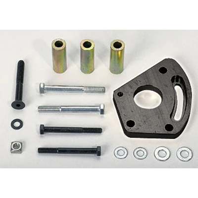 Moroso 63897 Power Steering Pump Bracket, 3/8 In Thick, Driver Side, Head Mount, Aluminum, Black Anodized, Short Water Pump, Small Block Chevy, Kit