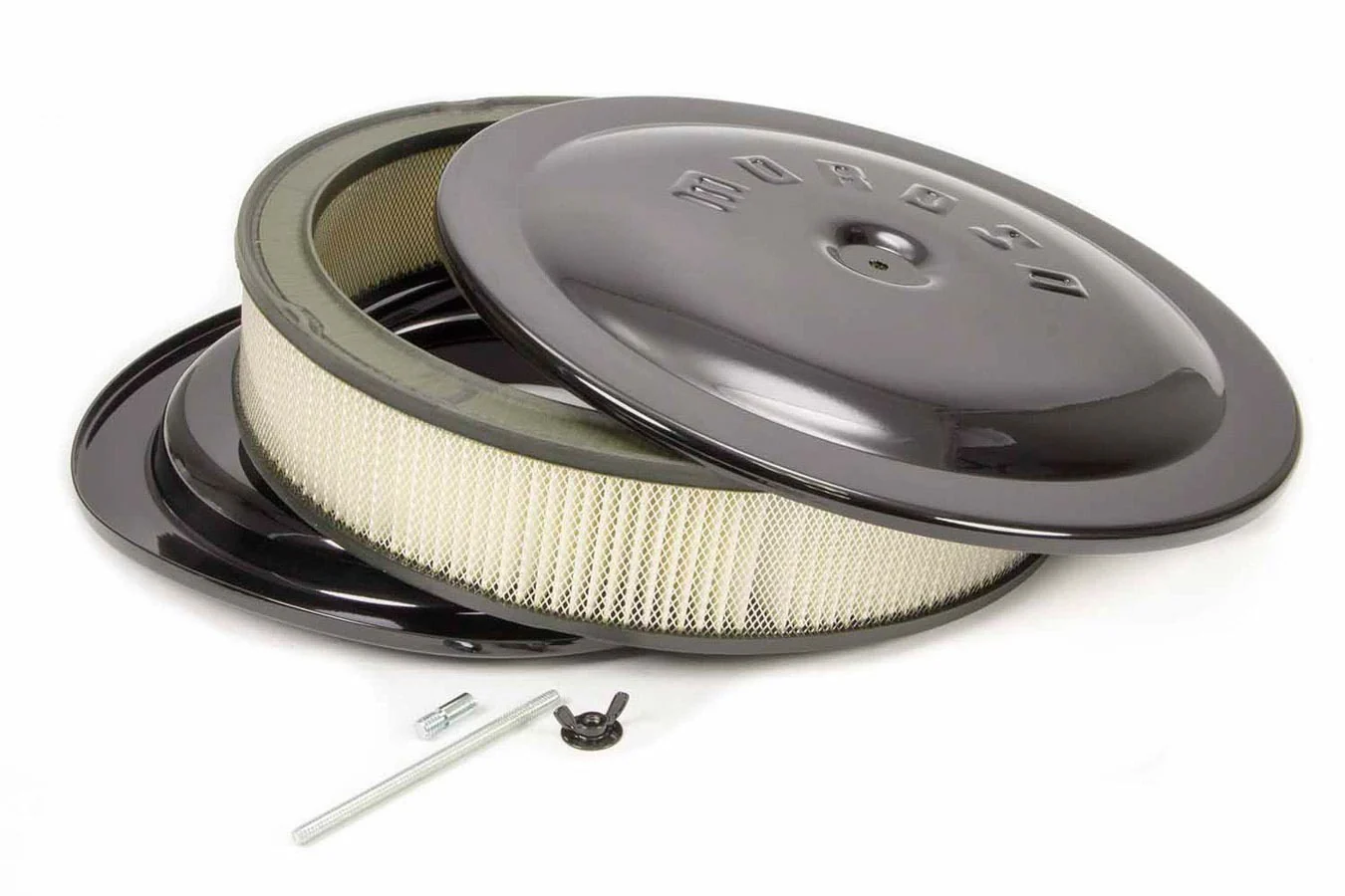 Moroso 65912 14X3 Air Cleaner Kit W/Raised Bottom Black