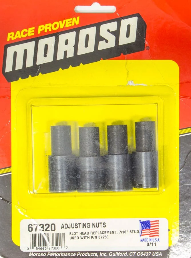 Moroso 67320 Stud Girdle Adj. Nuts 7/16In 4-Pack