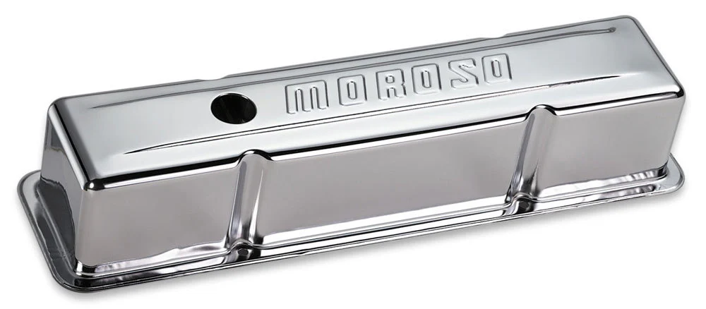 Moroso 68103 Chrome B/E Valve Covers Sbc Tall W/Baffle
