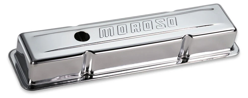 Moroso 68392 Chrome B/E Valve Covers Sbc Short W/O Baffle