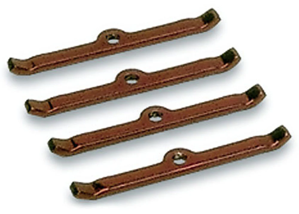 Moroso 68505 Hold-Down Tabs, Small Block Chevy, Steel, Red Powdercoat, Set Of 4
