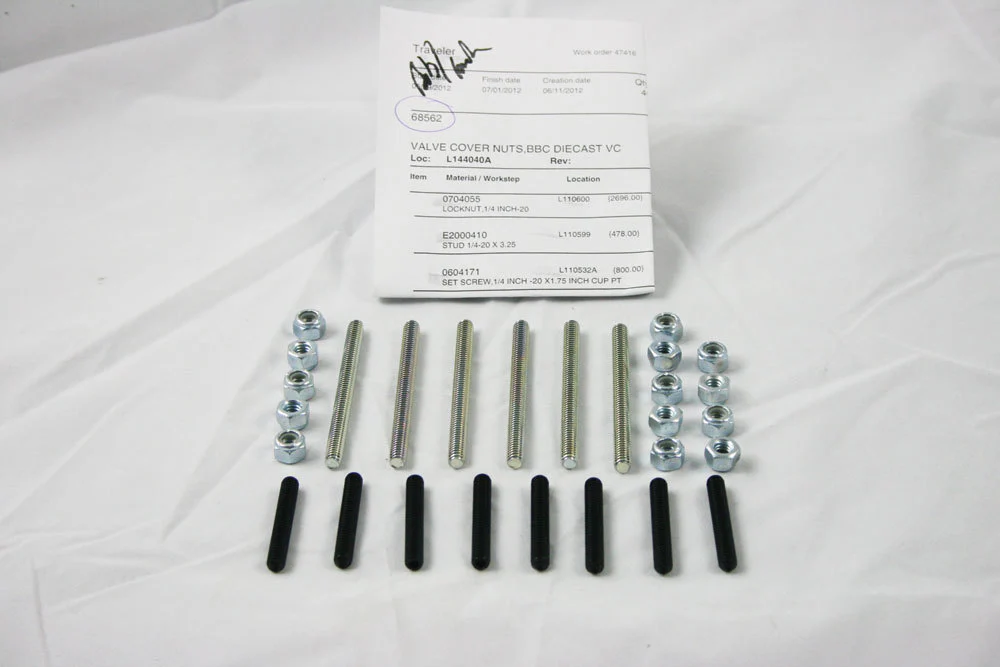 Moroso 68562 Valve Cover Bolts, 1/4 In.-20 X 1.375 In., Steel, Chrome, Set Of 14