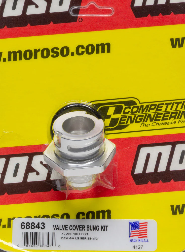 Moroso 68843 12An Male Valve Cover Fitting For Gm Ls
