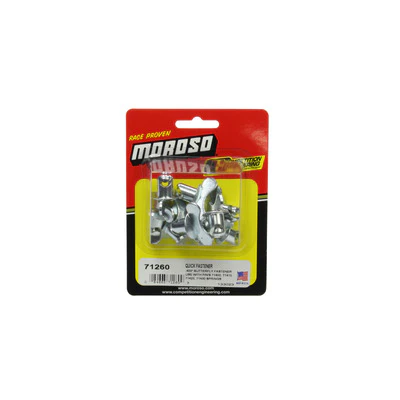 Moroso 71260 Quick Turn Fastener, Wing Head, 7/16 X 0.400 In Body, Steel, Zinc Plated, Set Of 10
