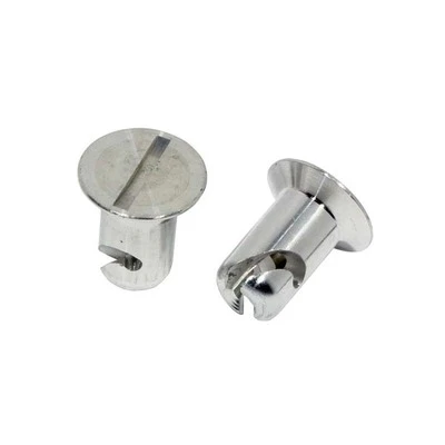 Moroso 71332 Quick Turn Fastener, Oval Head, Slotted, 5/16 X 0.500 In Body, Aluminum, Natural, Set Of 10