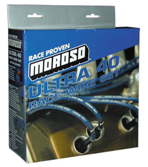 Moroso 73703 Ignition Wire Set, Ultra 40, Unsleeved, Gm Ls, 8 In., Black