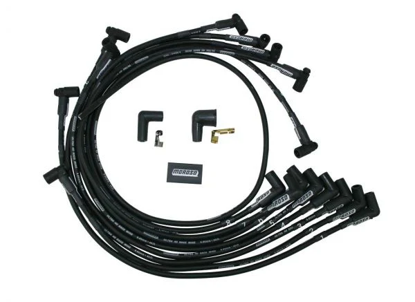 Moroso 73723 Ignition Wire Set, Ultra 40, Unsleeved, Sbc, Sprint Car Front Magneto, Non-Raised Cam, Black