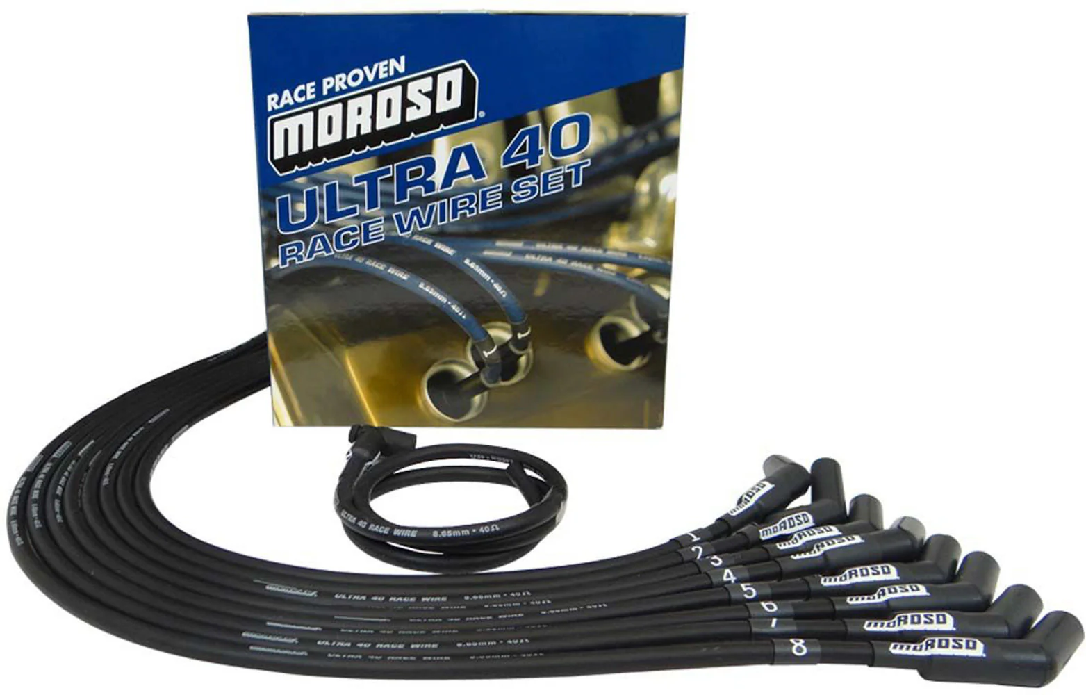 Moroso 73729 Bbc Ultra-40 Spark Plug Wire Set Hei 135-Deg