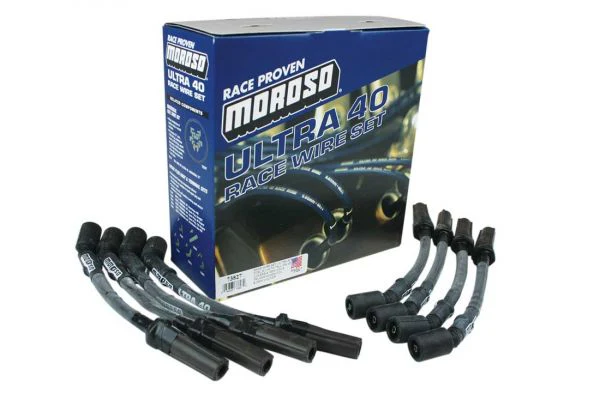 Moroso 73827 Ignition Wire Set, Ultra 40, Sleeved, Gm Ls, 9.75 In, Black