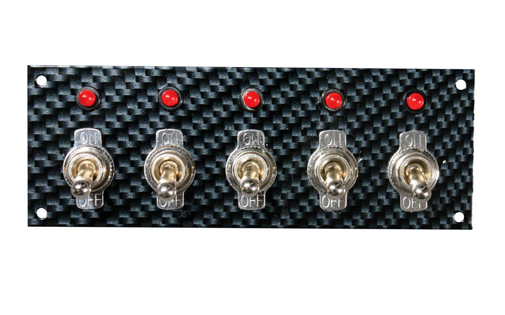 Moroso 74143 Fiber Design Switch Panel - Black/Black