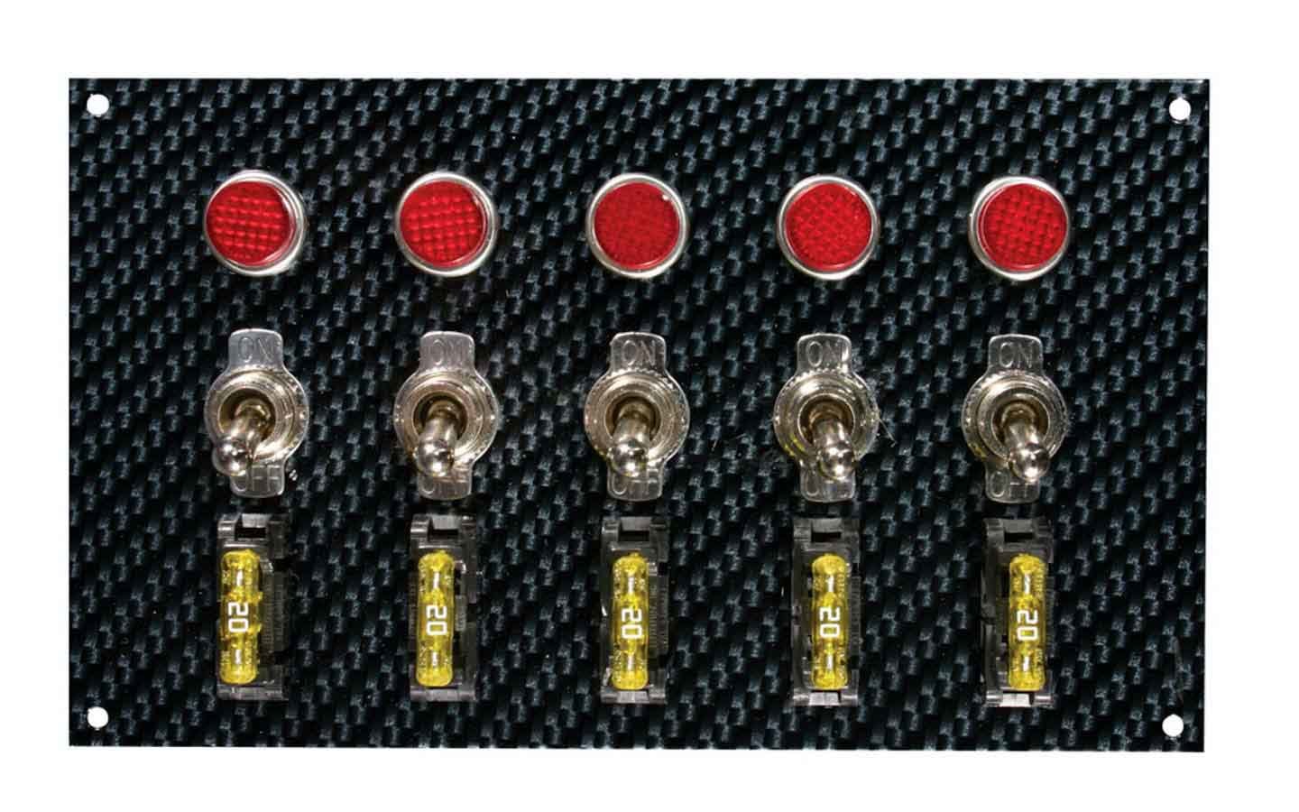 Moroso 74148 Fiber Design Switch Panel - Black/Black