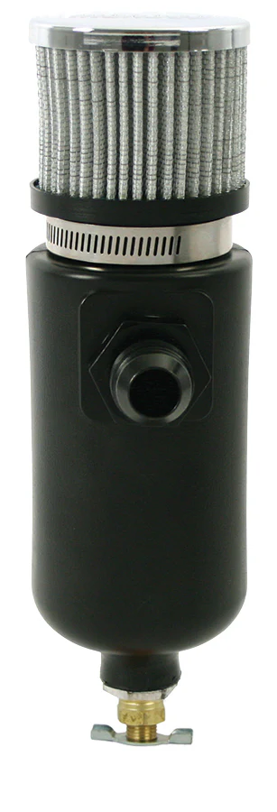 Moroso 85406 1Qt Breather Tank W/6An Inlet Black Polyethylene