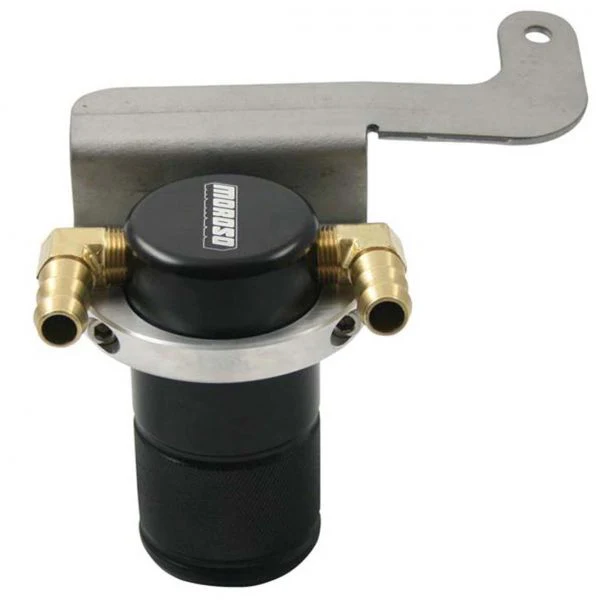 Moroso 85605 Separator, Air Oil, Catch Can, Small Body, Black Finish, Mustang Roush Supercharged, 11-14