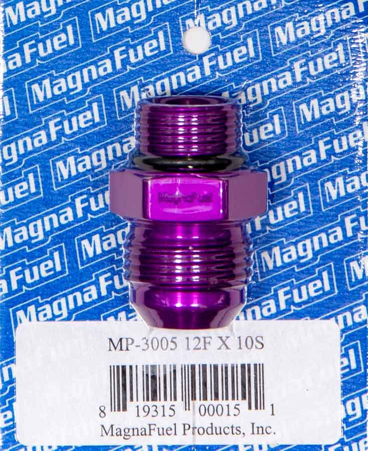 MagnaFuel MP-3005 -12 Flare to -10 Straight Purple AN Adapter