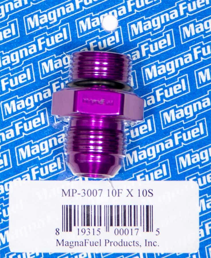 MagnaFuel MP-3007 -10 Flare to -10 Straight Purple AN Adapter