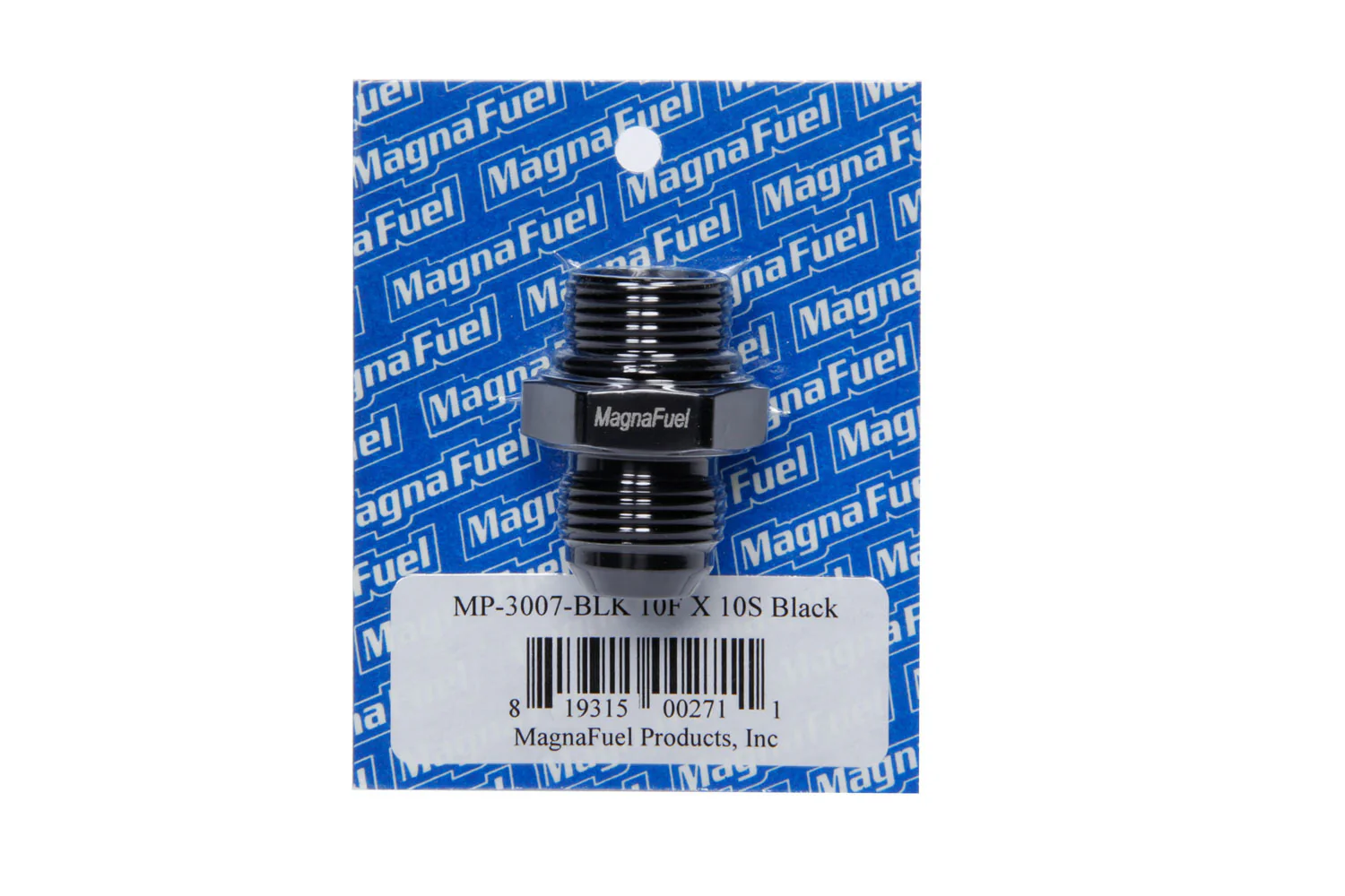 MagnaFuel MP-3007-BLK -10 Flare to -10 Straight Black AN Adapter