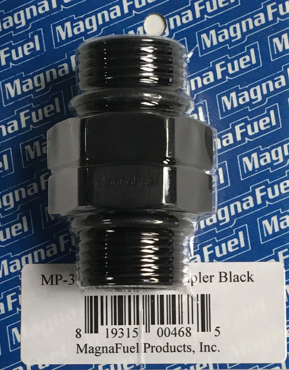 MagnaFuel MP-3010-BLK Black -12 AN Straight Cut O-Ring Union Coupler